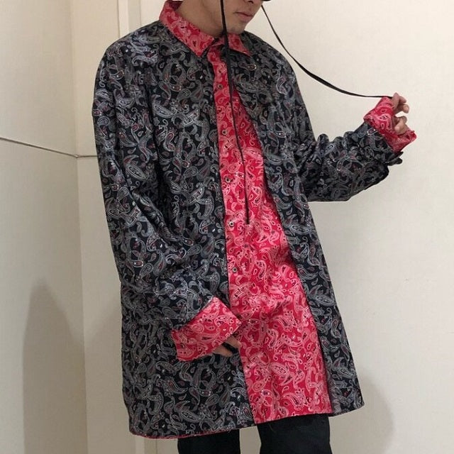 Danke Schon ペイズリー レイヤード コットン シャツ