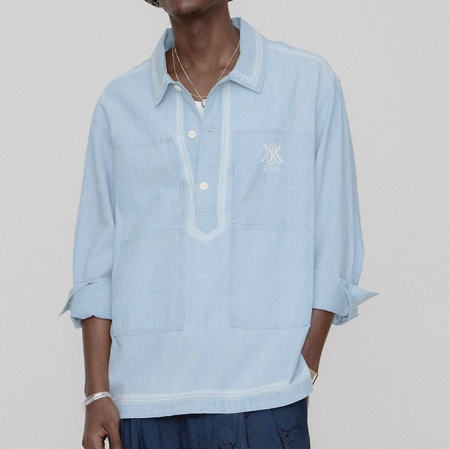 キスニューヨークシティ CHAMBLAY PATERSON SHIRT コットン混 シャツ