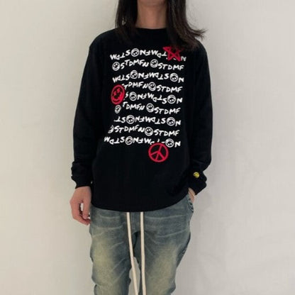 スタッドマフィン グラフィティーサガラ コットン長袖Tシャツ