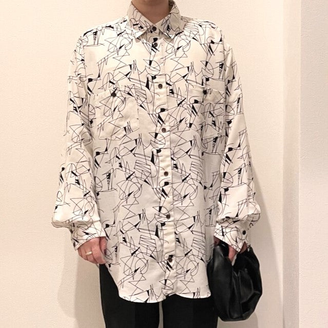 ロクビューティーアンドユースユナイテッドアローズ LINE PRINT シャツ