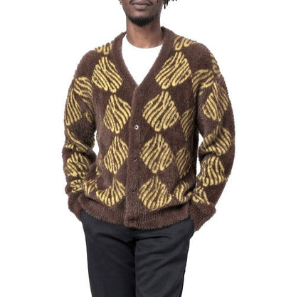 ハフ FUCK IT CARDIGAN ナイロンアクリルニットカーディガン