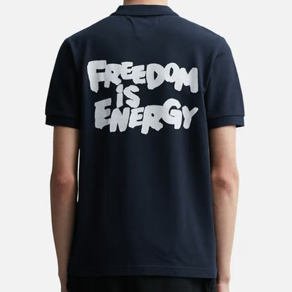 コムデギャルソンシャツ フレッドペリー POLO SHIRT FREEDOM is ENERGY コットン シャツ 限定