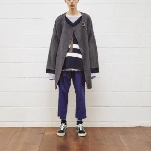 アンユーズド Collarless Coat ウールコート