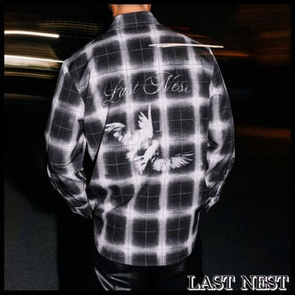 ラストネスト Printed Flannel ポリエステルシャツ