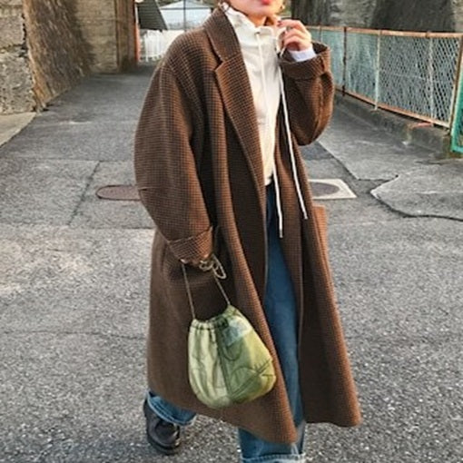 トゥデイフル Over Check Coat ウールコート