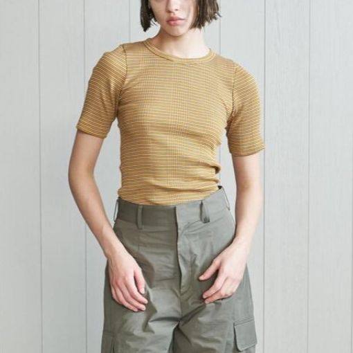 エイチビューティーアンドユース COTTON MULTI BORDER SHORT SLEEVE TOP コットントップス