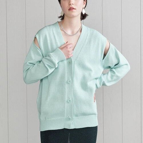 エイチビューティーアンドユース 7GAUGE COTTON SLIT コットンカーディガン