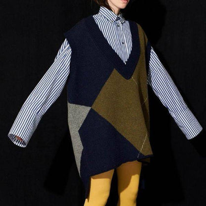 アンスクリア Argyle vest ウールベスト