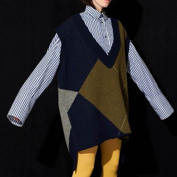 アンスクリア Argyle vest ウールベスト