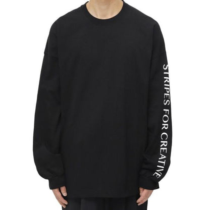 ストライプフォークリエイティブ SUPER BIG FLAT LS TEE コットン長袖Tシャツ