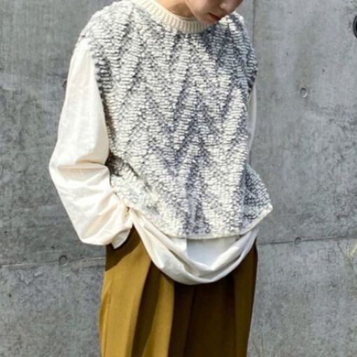 6 ROKU BEAUTY&YOUTH UNITED ARROWS ジャガードニット ウール ナイロン プルオーバー