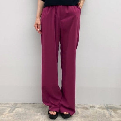 HYKE STRECH WIDE LEG PANTS ポリエステル パンツ