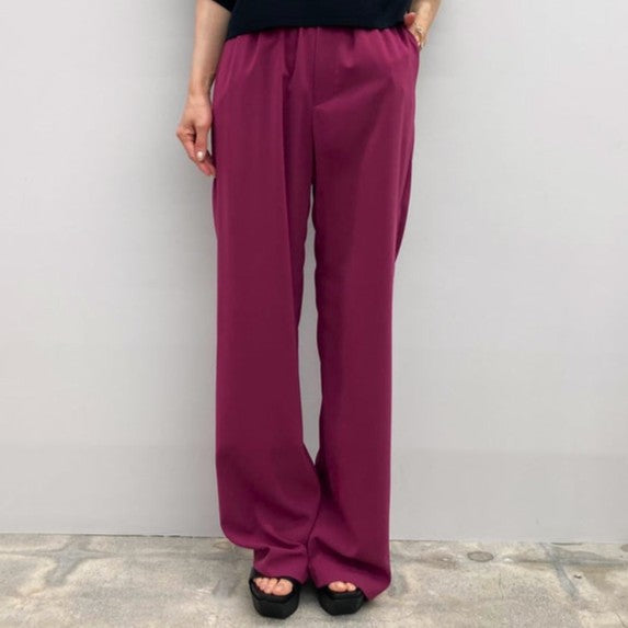 HYKE STRECH WIDE LEG PANTS ポリエステル パンツ