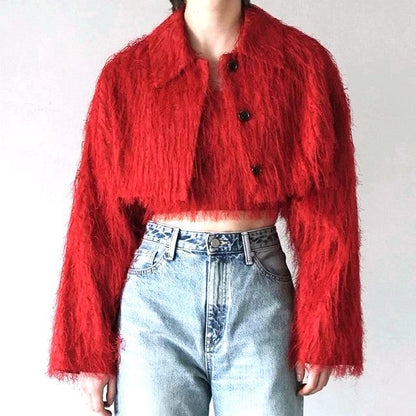 クラネ FRINGE SHORT JACKET コットン混 ジャケット