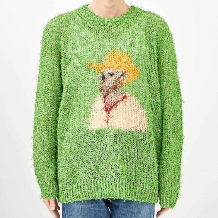 コウタグシケン SUMMER VAN GOGH LONG SLEEVE TOP コットンニットトップス