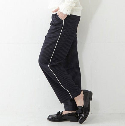 レイビームス ストライプパイピングパンツ