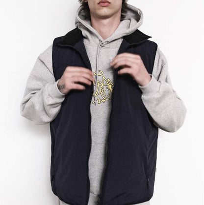 FARAH ナイロン ジップアップ ベスト ブラック L