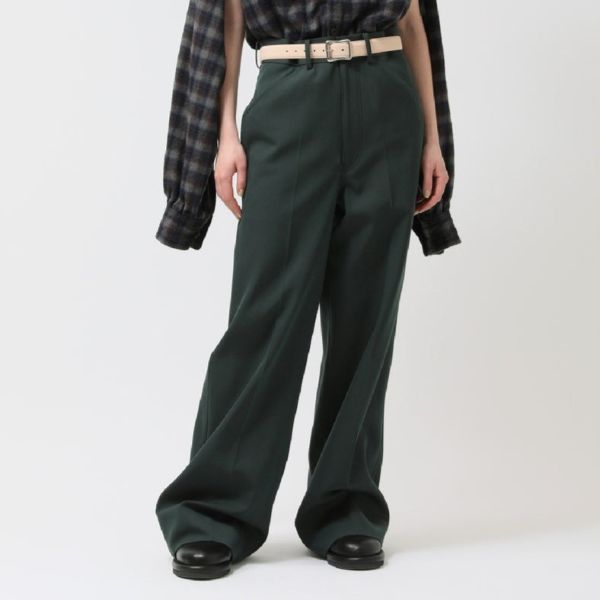 ビューティフルピープル コットンウールギャバジンワイドパンツ