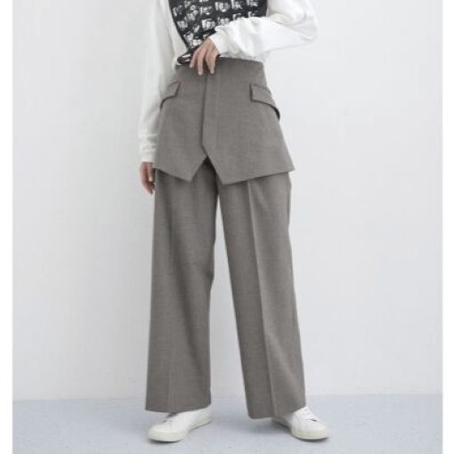 アダムエロペ サステナブル混紡セミワイドパンツ