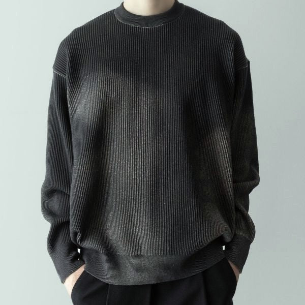 ssstein DISCOLORATION RIB KNIT LS コットンナイロン ニット