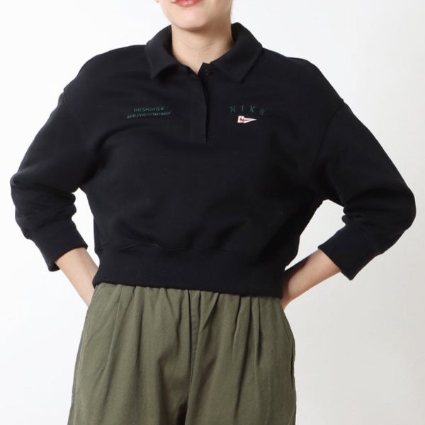 ナイキ AS W NSW FLC Crop 3Q Polo NCPS スウェットポロシャツ