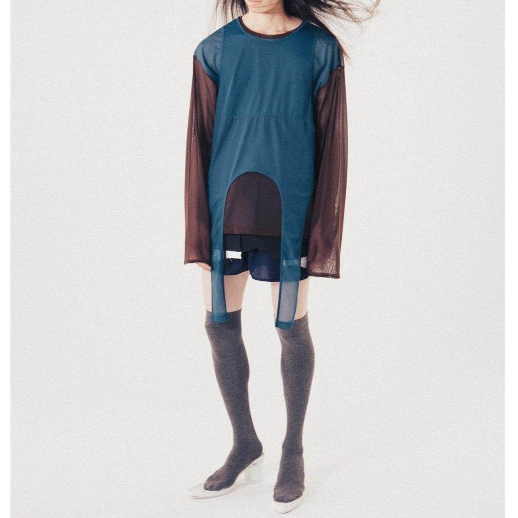 エヌケージーダブリュー SEE-THROUGH C/S ポリエステルトップス
